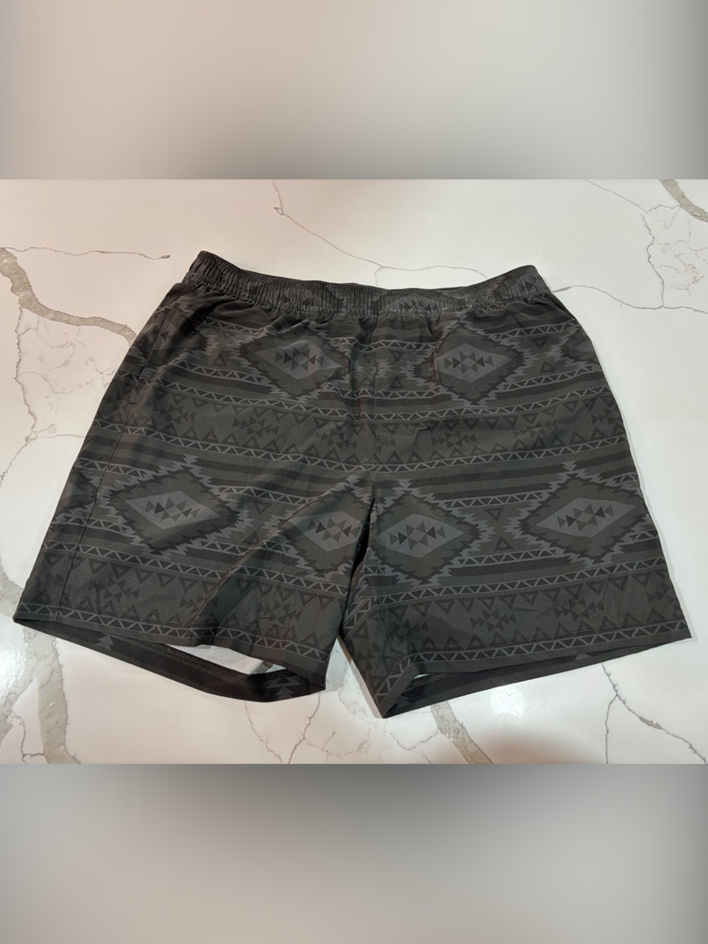 Men's Black Geometric Shorts